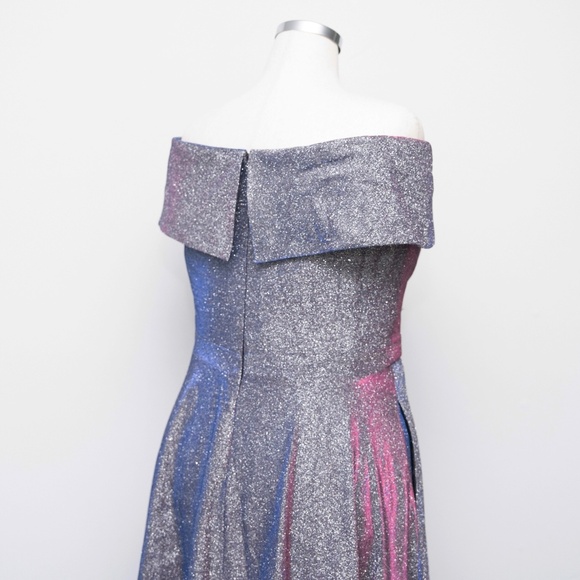 Xscape Evenings - Glitter Off the Shoulder Gown - Picture 8 of 14